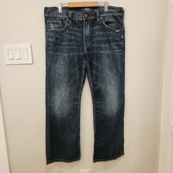 Silver Jeans Other - Silver Jeans Zac Mens 38x31 Tag 38x32 Denim Bootcut Boot Stretch Western Vintage